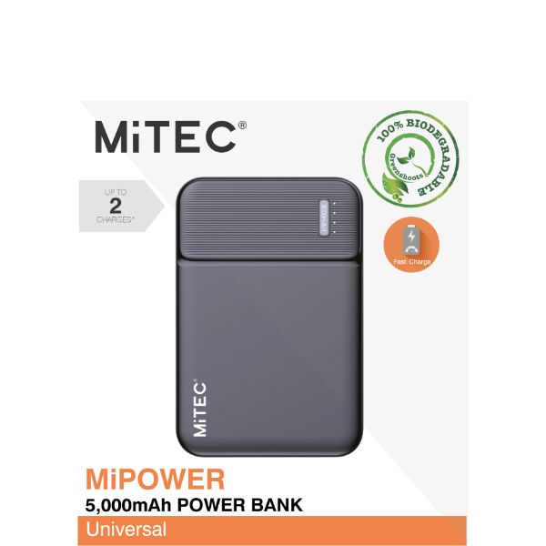 Mitec Mipower 5,000 Mah Power Bank-Black