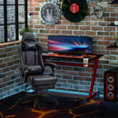 Vinsetto Racing Gaming Chair with Swivel Wheel PU Leather Recliner Gamer Desk for Home Office Black Red w/ Arm