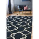 Outdoor Flatweave Compass Rug - 120 x 170cm - Black