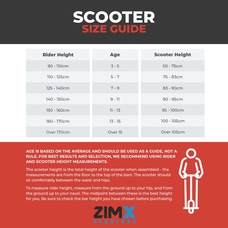 Zimx Kids Dirt Kick Scooter ZX TRACK - Matte Black