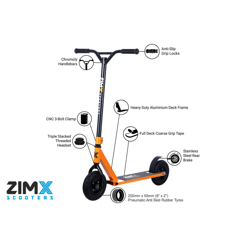 Zimx Kids Dirt Kick Scooter ZX TRACK - Copper
