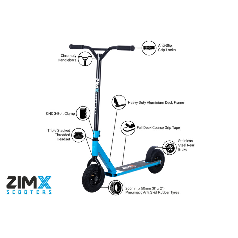 Zimx Kids Dirt Kick Scooter ZX TRACK - Blue