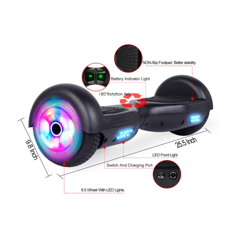 Zimx Hoverboard HB2 With LED Wheels - Black