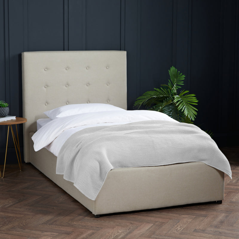 Lucca Plus Single Bed 3ft .9m - Beige