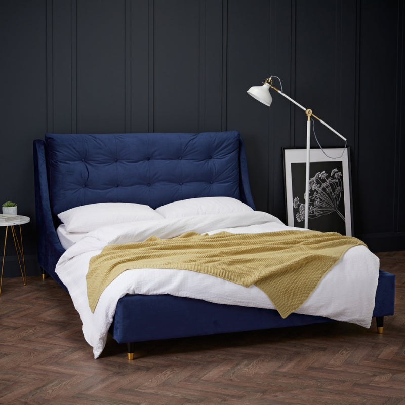 Sloane Kingsize Bed 5ft 150cm - Blue