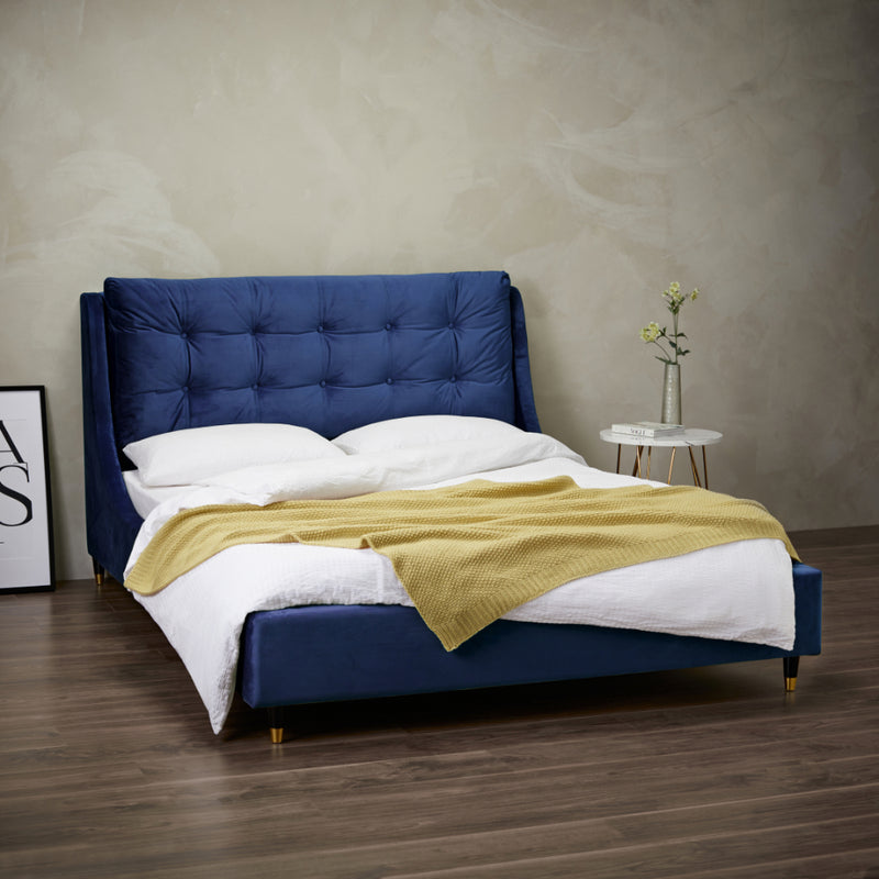 Sloane Kingsize Bed 5ft 150cm - Blue