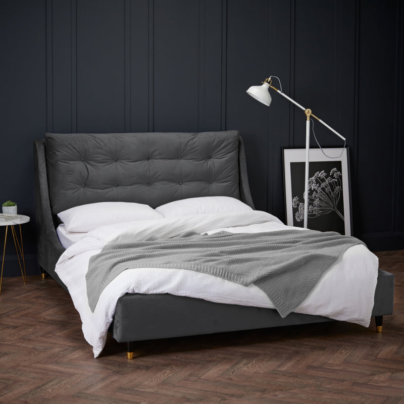 Sloane Kingsize Bed 5ft 150cm - Grey
