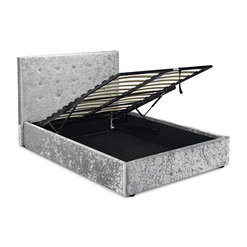 Rimini Kingsize Bed 5ft 150cm - Silver