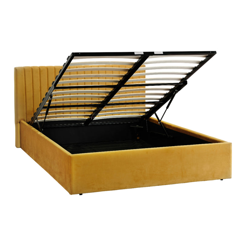 Berlin Double Bed 4ft6 1.35m - Mustard Yellow