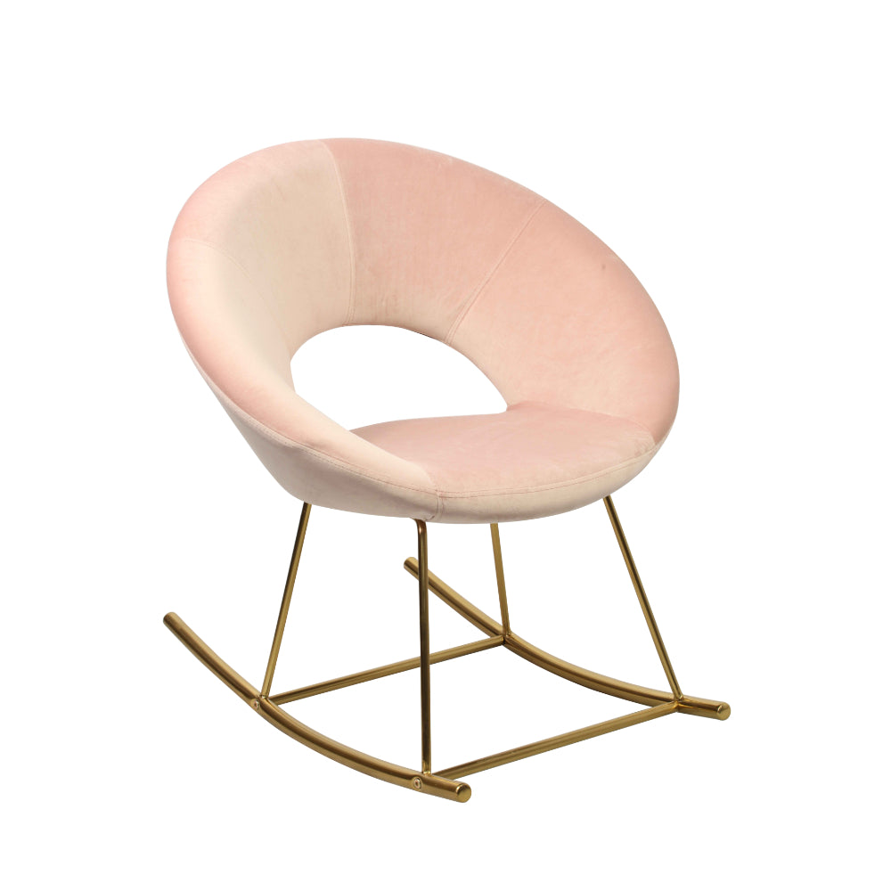 Pink Boucle Rocker Stella Rocking Chair - Pink