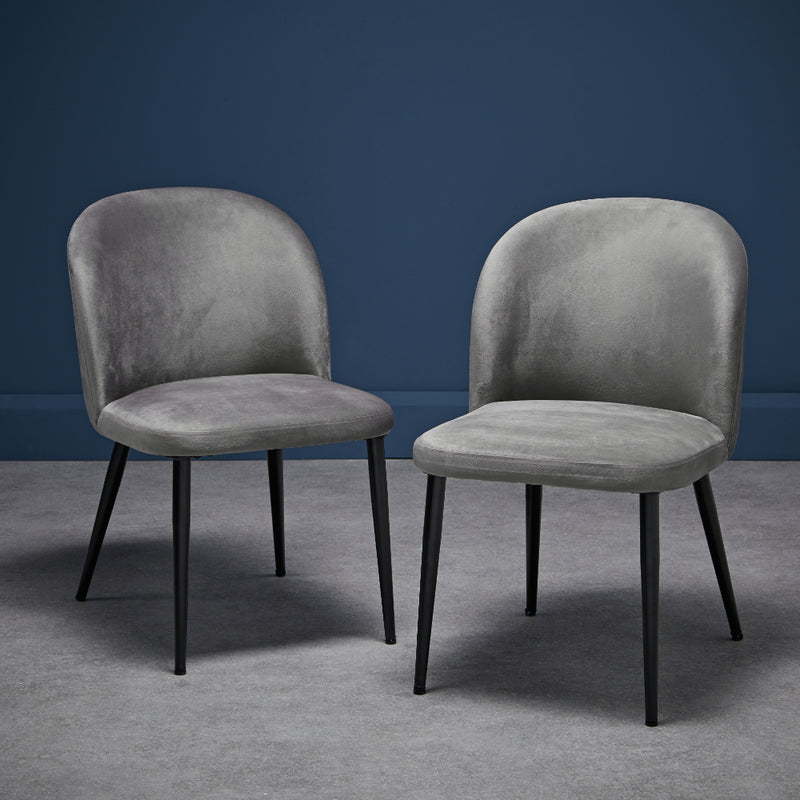 Zara Dining Chairs - Grey - Set of 2
