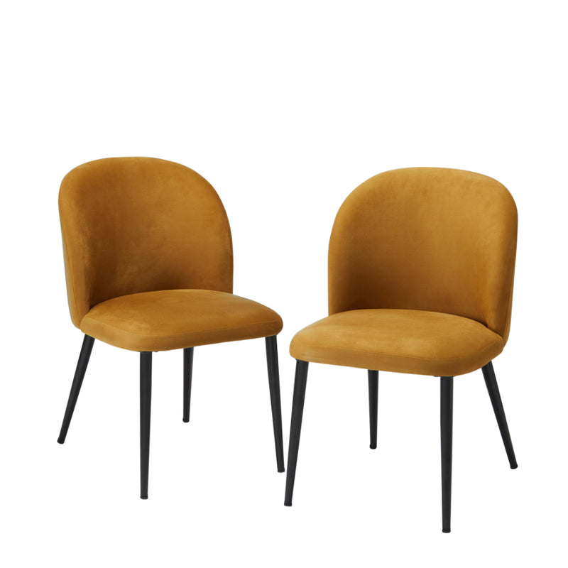 Zara Dining Chairs - Mustard - Set of 2