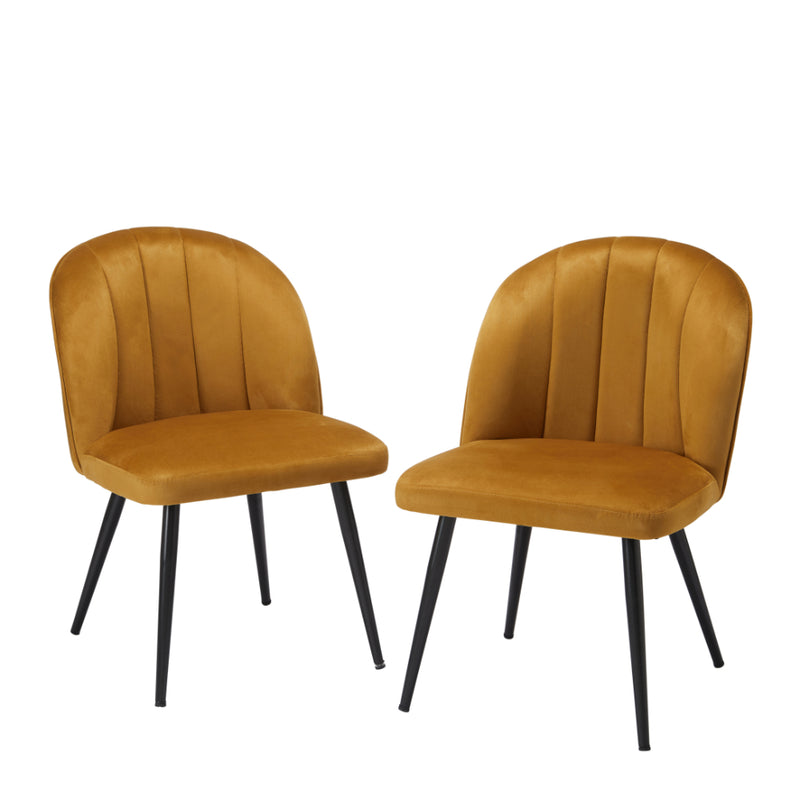 Orla Dining Chairs - Mustard - Set of 2