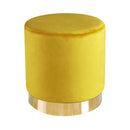 Lara Velvet Pouffe - Ochre Yellow
