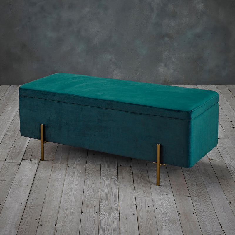 Lola Storage Ottoman 115cm - Teal