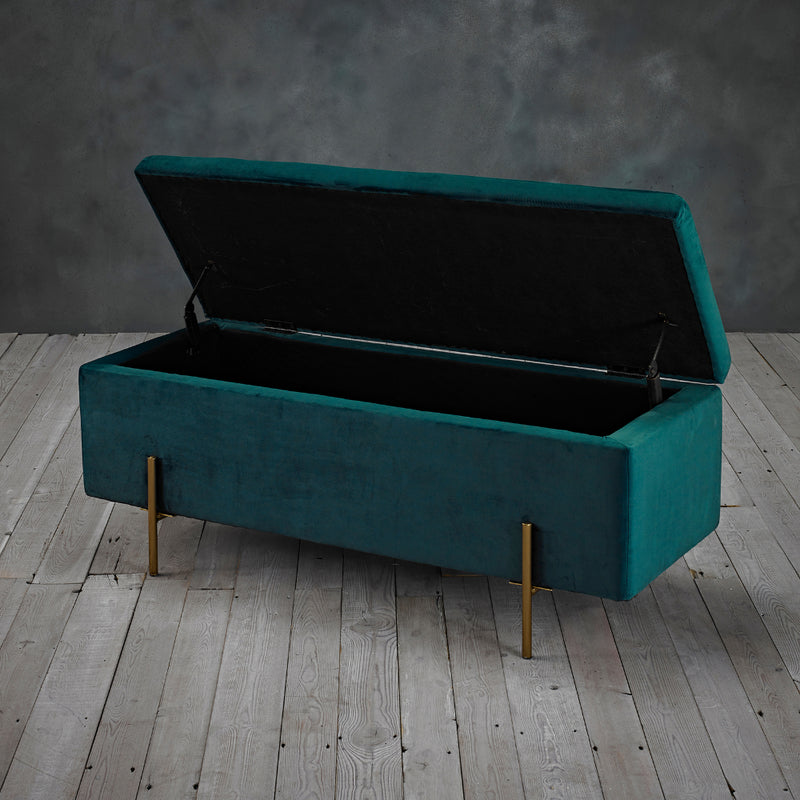 Lola Storage Ottoman 115cm - Teal