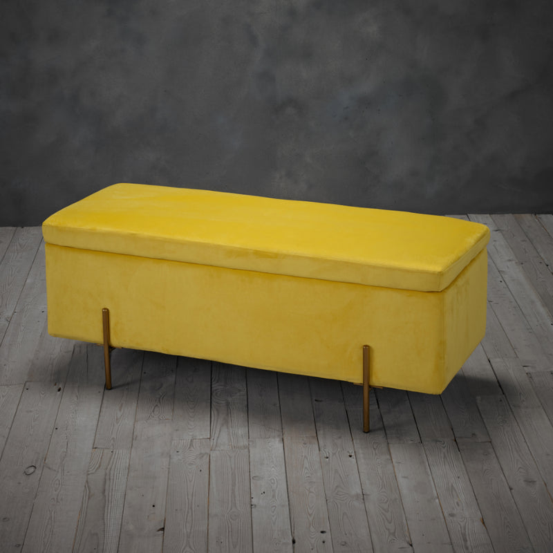 Lola Storage Ottoman 115cm - Mustard Yellow