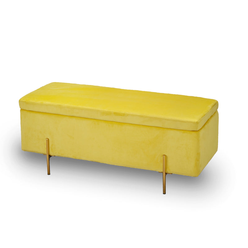 Lola Storage Ottoman 115cm - Mustard Yellow