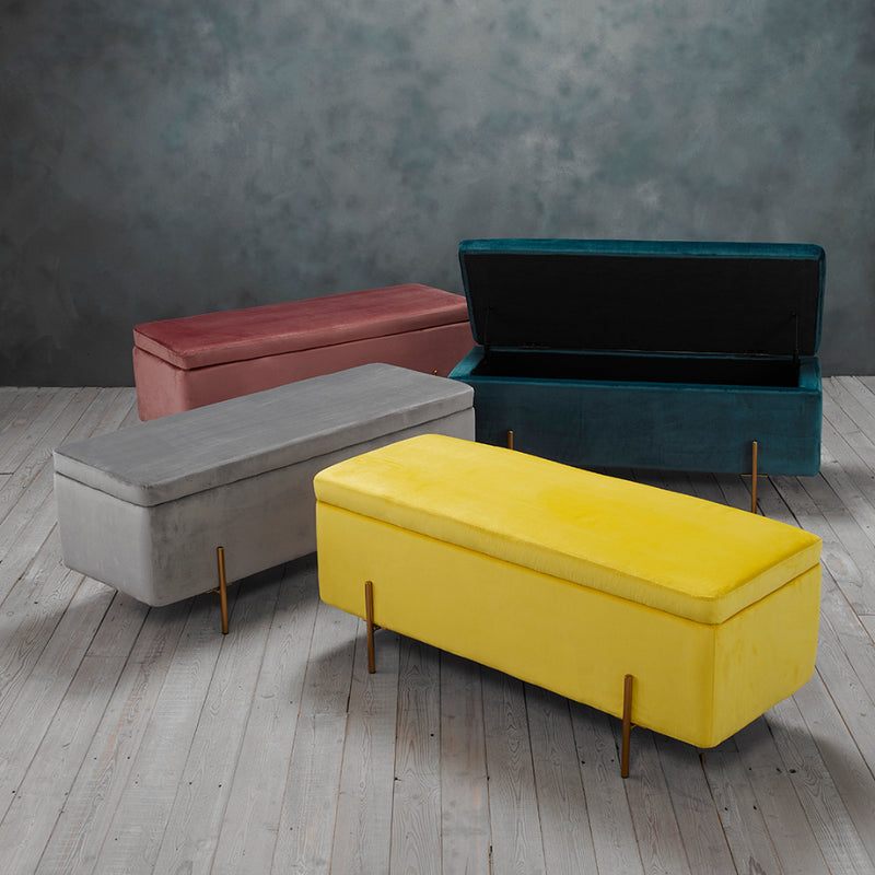 Lola Storage Ottoman 115cm - Mustard Yellow