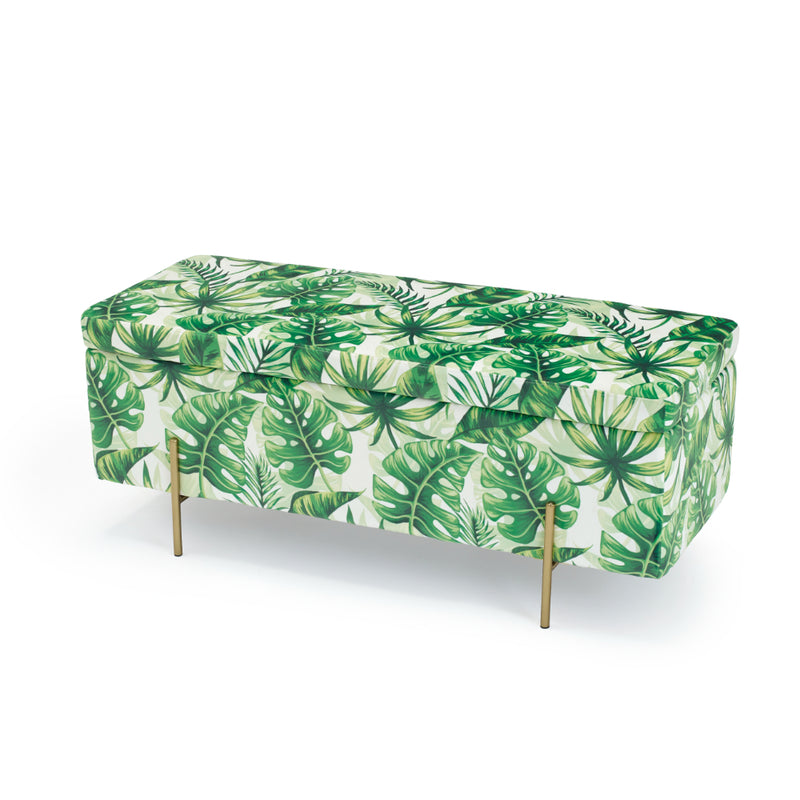 Lola Storage Ottoman 115cm - Palm Print