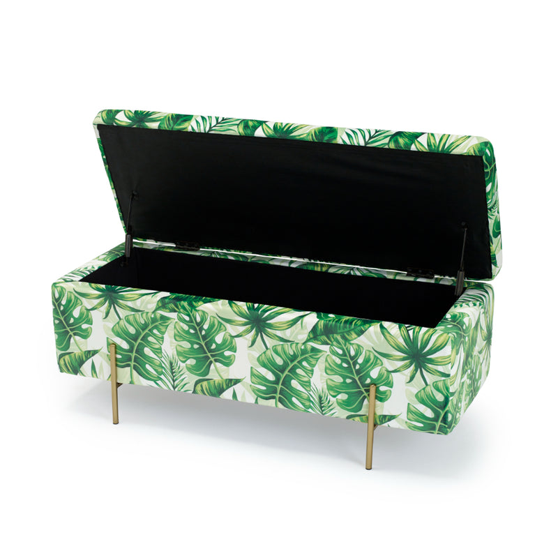 Lola Storage Ottoman 115cm - Palm Print