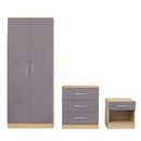 Dakota Bedroom Furniture Set 3 Piece - Grey