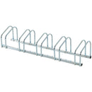 HOMCOM Bike Parking Rack Bicycle Locking Storage Stand for 5 Cycling Silver