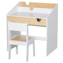 HOMCOM Two-Piece Kids Desk and Chair Set Children Study Table w/ Storage