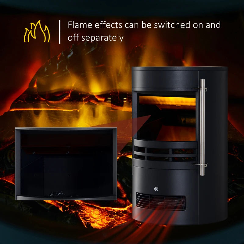 HOMCOM Electric Fireplace Heater 900W/1800W-Black