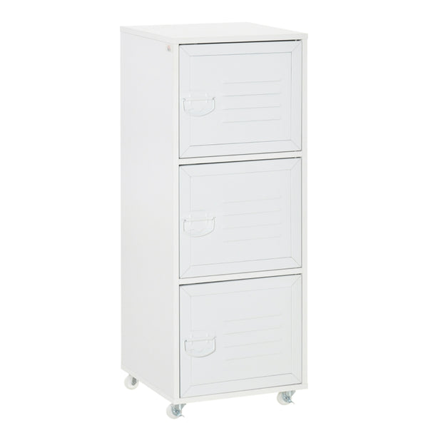 HOMCOM Filing Cabinet with Metal Door 103x38x38cm White