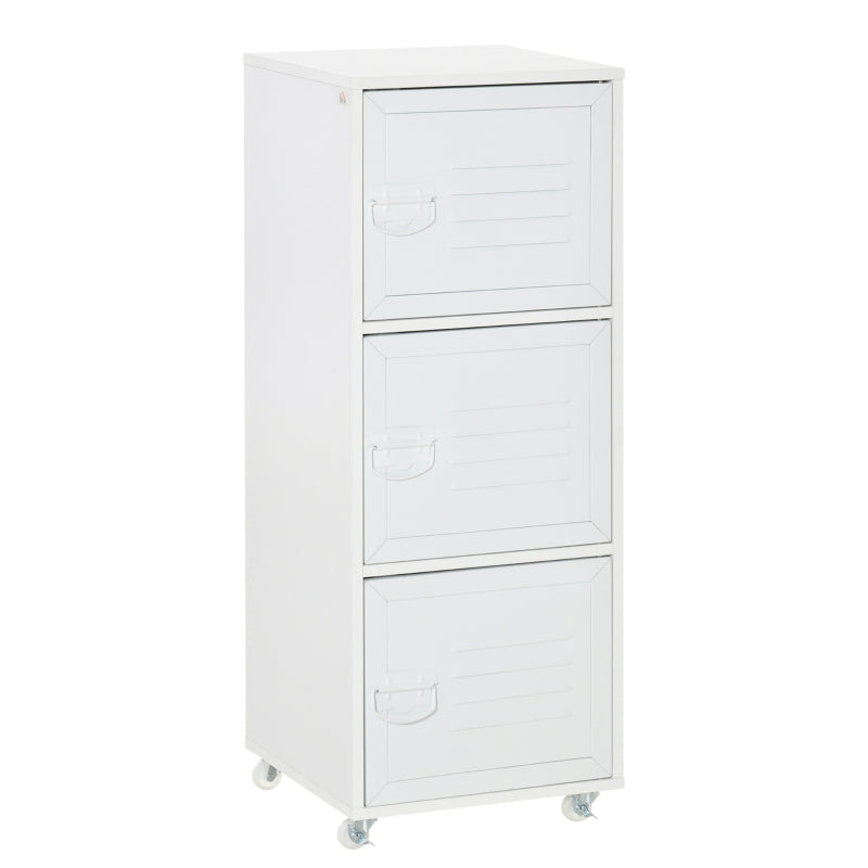 HOMCOM Filing Cabinet with Metal Door 103x38x38cm White