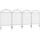 Outsunny 4PCs Decorative Garden Fencing 43in x 11.5ft Metal Border Edging