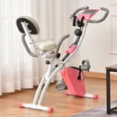 HOMCOM Folding Exercise Bike - White & Pink