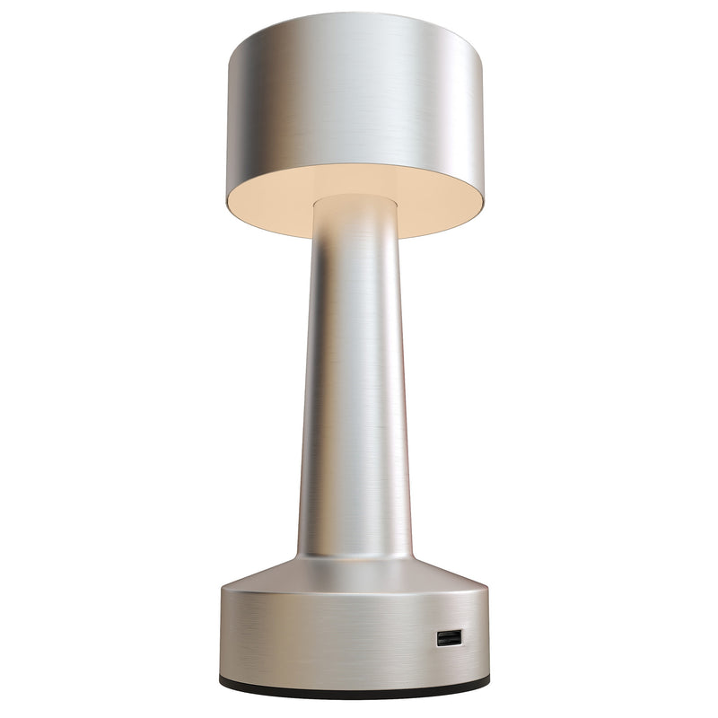 HOMCOM Cordless Table Lamp with 2600mAh Rechargeable Battery, 3 Colour, Touch LED Lamp for Bedroom Living Room, Silver