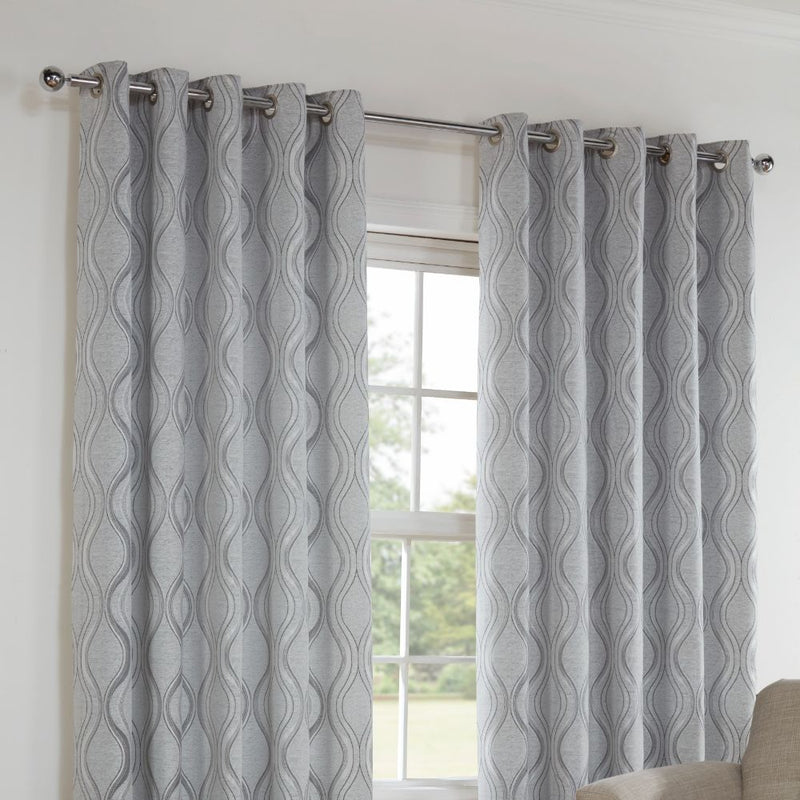 Lewis's Sienna Eyelet Curtain - Silver
