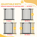 PawHut Adjustable Safety Gate w/ 2 Extensions and Four Adjustable Screws, Black