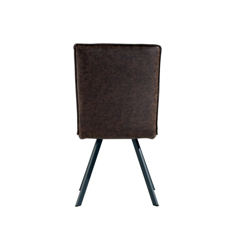 Pair of Darwen Leather Dining Chair - Brown