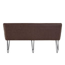 Darwen Studded Back Bench Set Brown