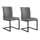 Pair of Darwen Diamond Stitch Dining Chair - Grey