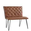 Darwen Studded Back Bench Set Tan Brown
