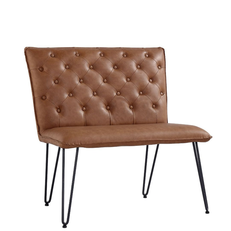 Darwen Studded Back Bench Set Tan Brown