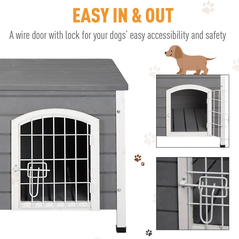 PawHut  Dog Kennel House - Grey