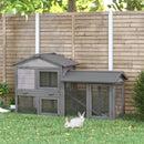 Pawhut Two Level Grey Rabbit Hutch