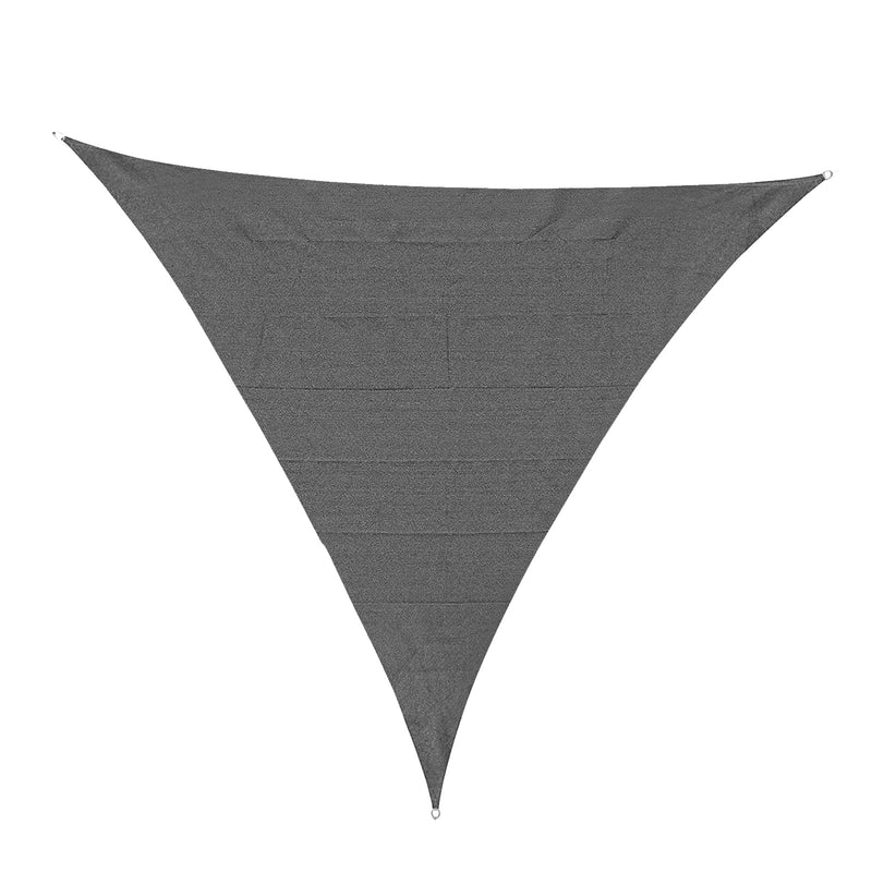 Outsunny 5x5m Triangle Sun Shade Sail UV Protection HDPE Canopy w/ Rings Grey