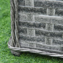 Outsunny 9 Pieces PE Rattan Cube Garden Furniture Set with Cushions, Outdoor Dining Table Set with 4 Armchair, 4 Single Seat, and Glass Top Table w/ Umbrella Hole, Mixed Grey