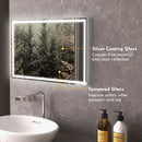kleankin Illuminated Bathroom Mirror with LED Lights, 3 Colours, Defogging Film