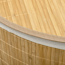 HOMCOM 55L Bamboo Corner Laundry Hamper Bamboo Laundry Basket 38x38x57cm Natural