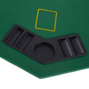 HOMCOM 8 Player Folding Games Poker Table Chip Cup Holder Steel Base Felt Green