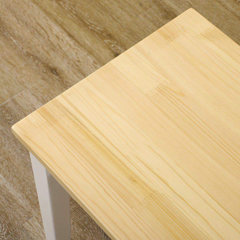 HOMCOM Wood Dining Bench Wooden Bench for 2 People, Natural Wood Effect