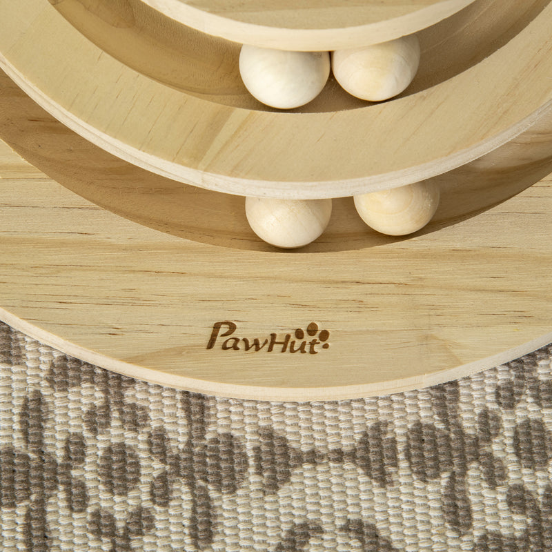 PawHut Cat Tower w/ Turntable Toy Ball, Jute and Sisal Scratching Post